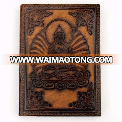 Buddha embossed handmade leather diary