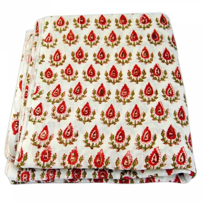 Indian Hand Block Printed Natural Cotton Dressmaking Crafts Sewing Fabric